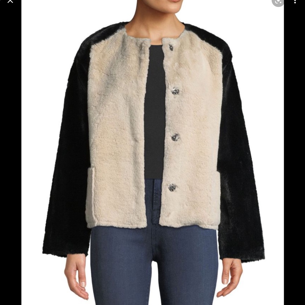 VELVET BY GRAHAM & SPENCER RAY COLOR BLOCK FAUX FUR